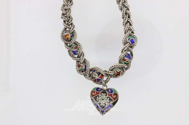 Collier und Armband passend, Silber