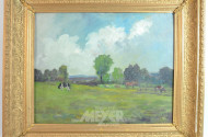 Gemälde ''Pferde und Kühe auf der Weide''