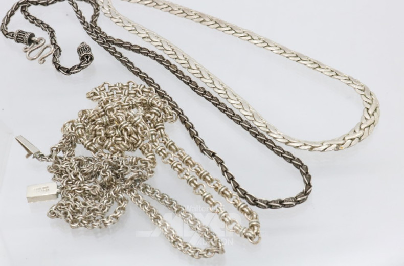 Posten Silber-Ketten, ca. 240 g.