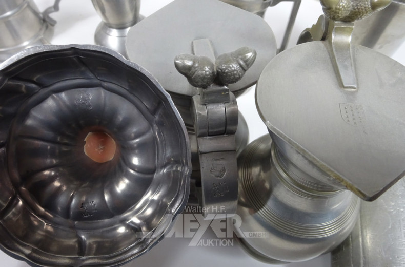 umfangr. Posten Zinndekorationen: