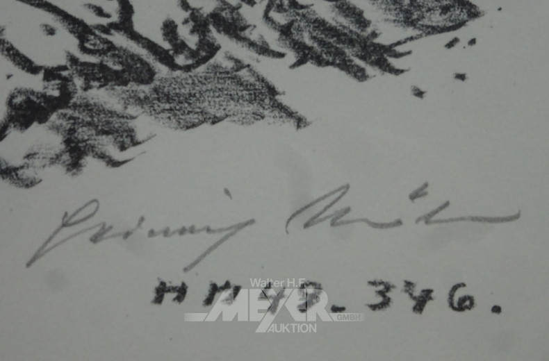 kl. Gemälde '' Dorfansicht'',