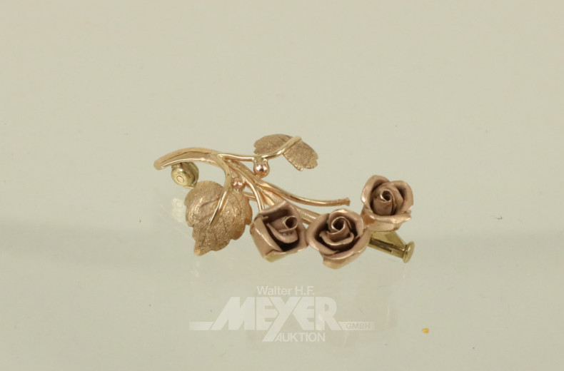 Rosenbrosche, 585er GG, ca. 7 g