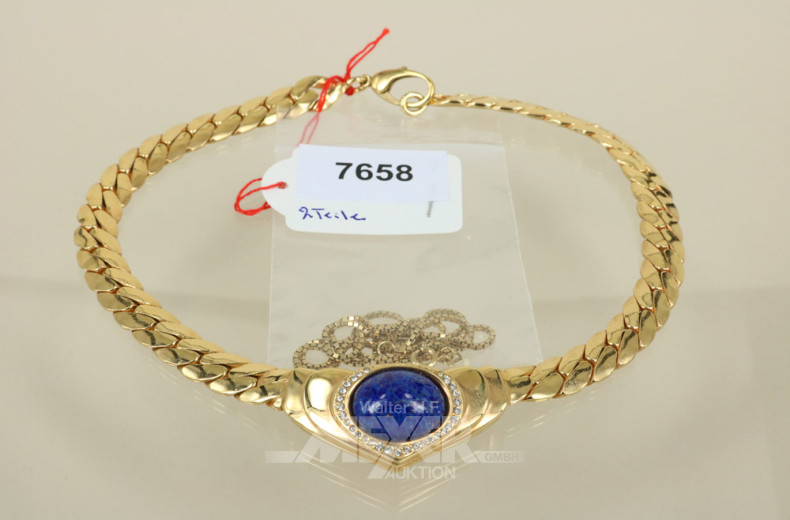 Collier und 1 Kette (Modeschmuck)