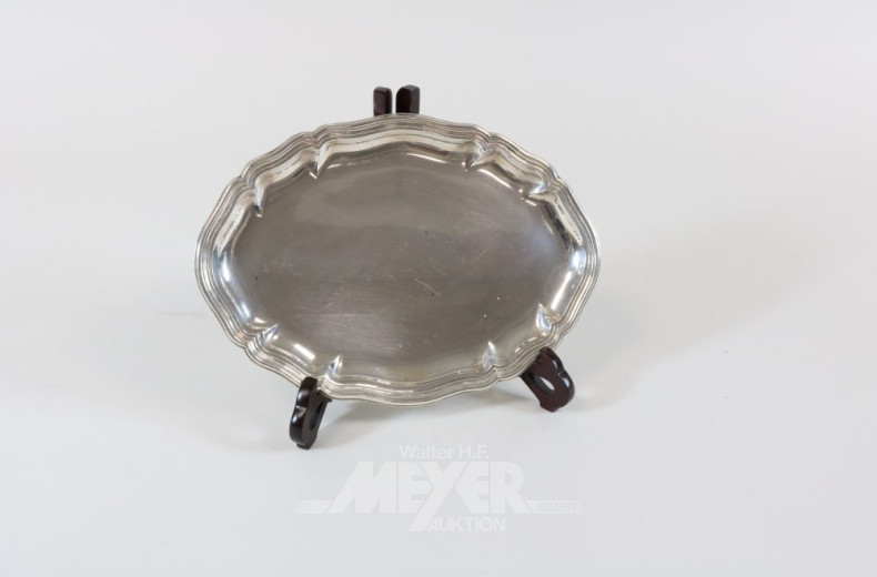 kl. ovales Tablett, 835er Silber,