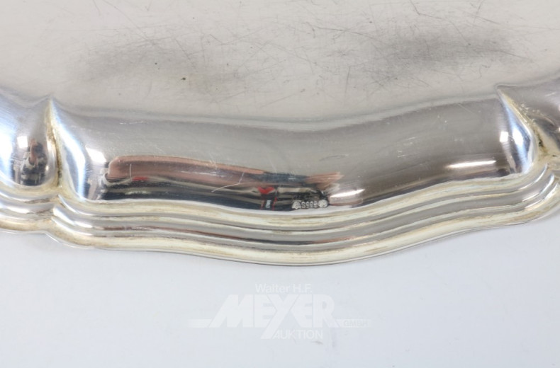 kl. ovales Tablett, 835er Silber,