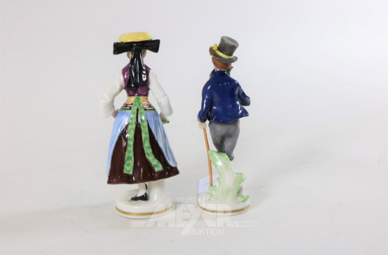 2 Porzellanfiguren ''Trachtenpaar''