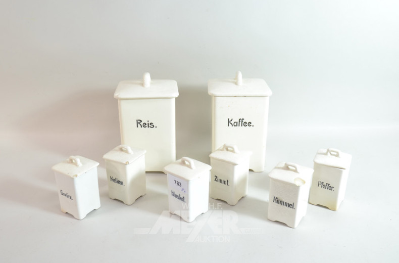 8 div. Gewürzkrugen, bestoßen