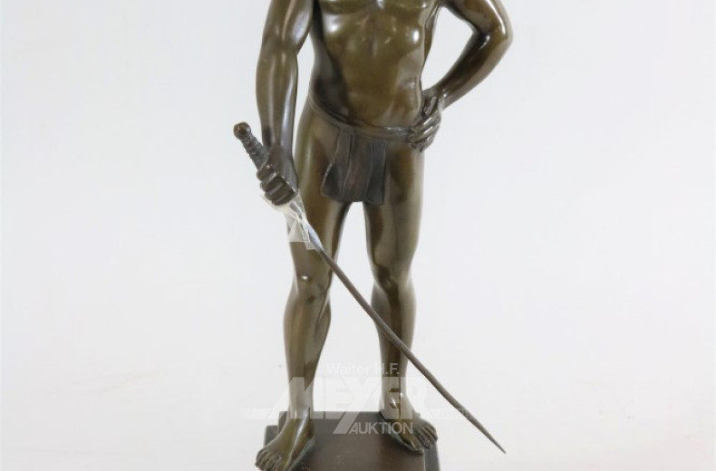 Bronze-Statuette ''Fechter''