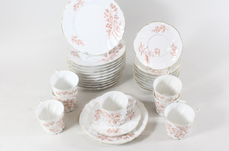 Porz.-Kaffeegeschirr, Blumendekor,