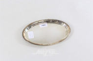 kl. ovales Gläsertablett, 830er Silber,
