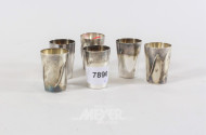 6 kl. Schnapsbecher, 800er Silber,