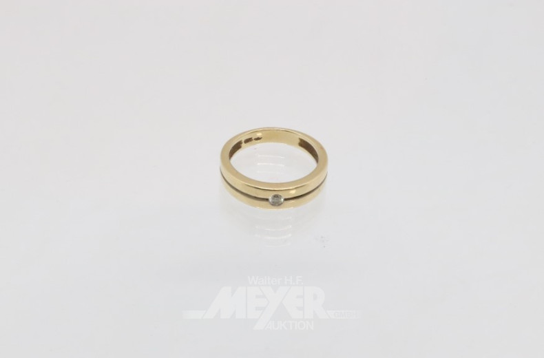 Damenring, 585er GG, besetzt mit