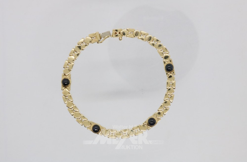 Armband, 585er GG, besetzt mit