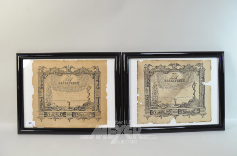 2 Denksprüche von 1876 Jh.