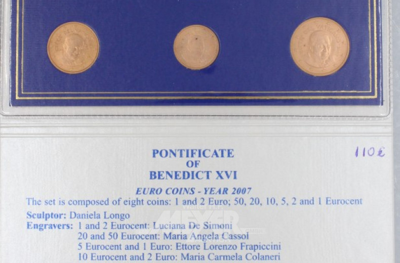 2 Euro-Kursmünzsätze VATICANO Benedikt XVI