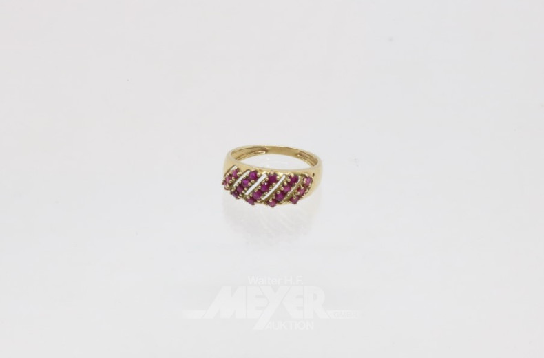 Damenring 375er GG , Ringkopf besetzt