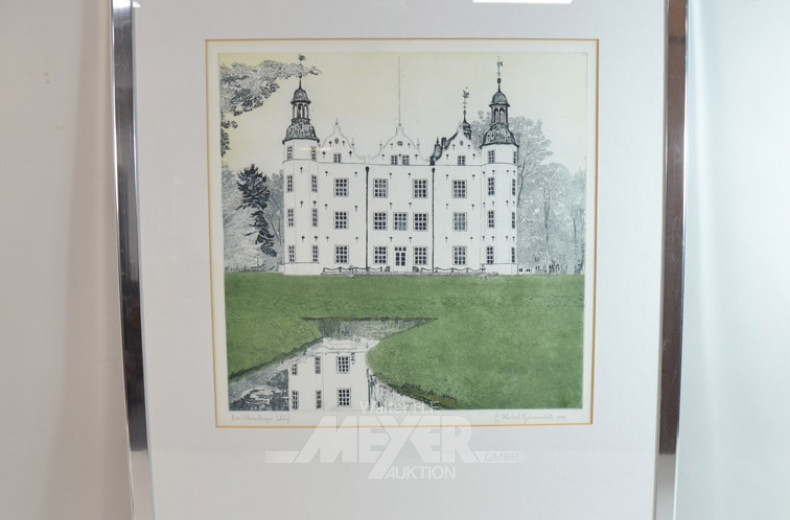 2 Radierungen ''Das Torhaus, Wellingbüttel,