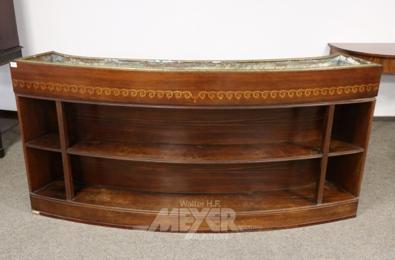 halbovales Bücherregal, Mahagoni,