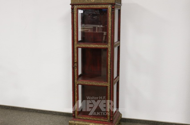 Vitrine, 1-türig, gold-rotfarbig,