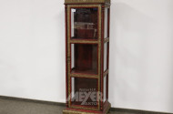 Vitrine, 1-türig, gold-rotfarbig,