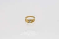 Ring, 585er GG mit 1 Brillantsolitär