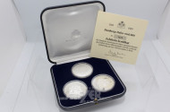 Etui mit 3 Silbermünzen, 999er Silber