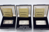 20 Silber-Gedenkmedaillen und -Barren,
