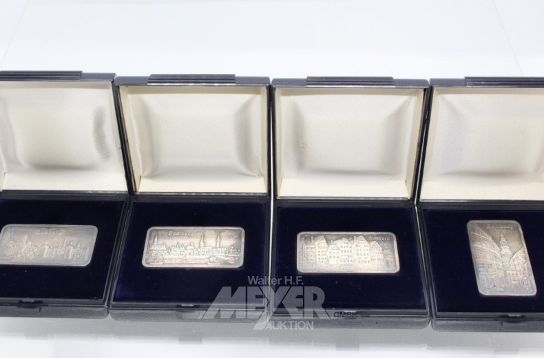 20 Silber-Gedenkmedaillen und -Barren,