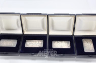 20 Silber-Gedenkmedaillen und -Barren,