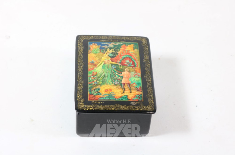 kl. Lackdose mit Märchenmotiv,