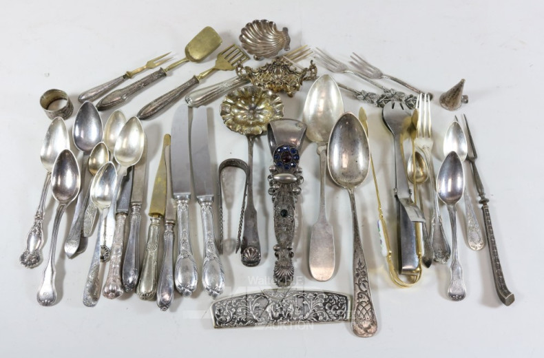 Posten versch. Besteckteile best. aus: