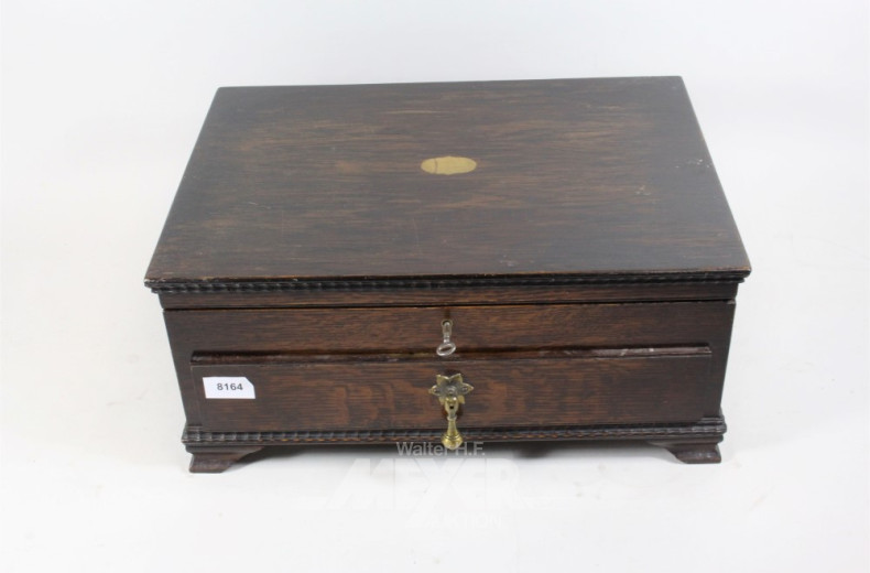 1 Holz-Besteckkasten mit 1 Schublade