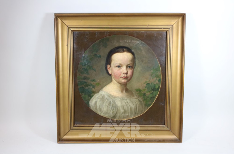Gemälde ''Mädchenportrait'', unsig.,