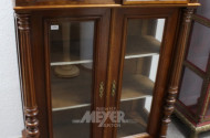 Vitrine mit Säulen, Mahagoni, 2-türig,