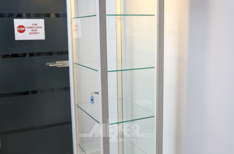 Standvitrine, weiß, 1-türig