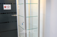 Standvitrine, weiß, 1-türig