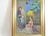 Gemälde ''Bäuerin mit Kinder''