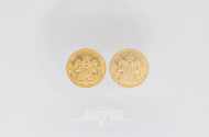 2 Goldmünzen 20 Mark, Deutsches Reich,