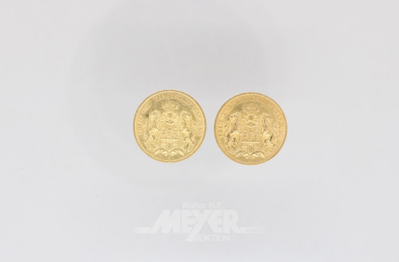 2 Goldmünzen 20 Mark, Deutsches Reich,