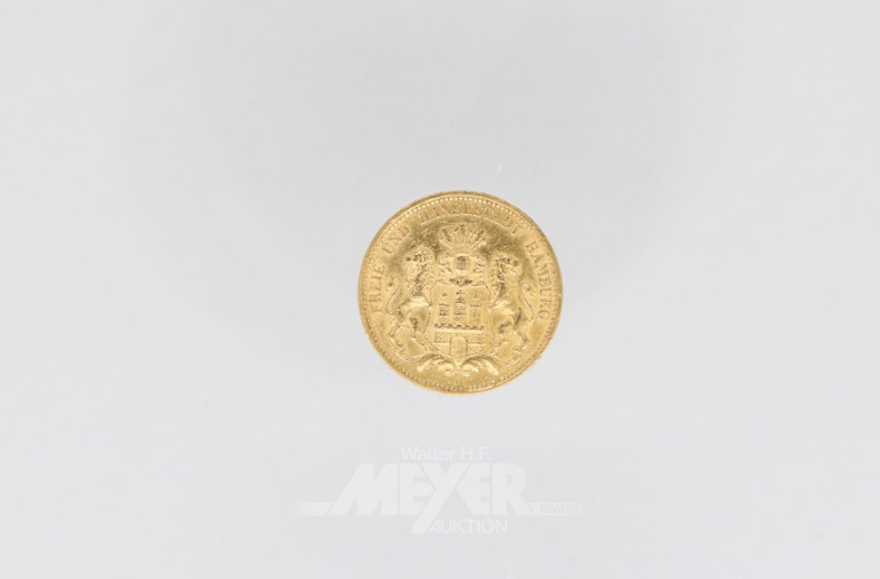 Goldmünze 20 Mark, Deutsches Reich,