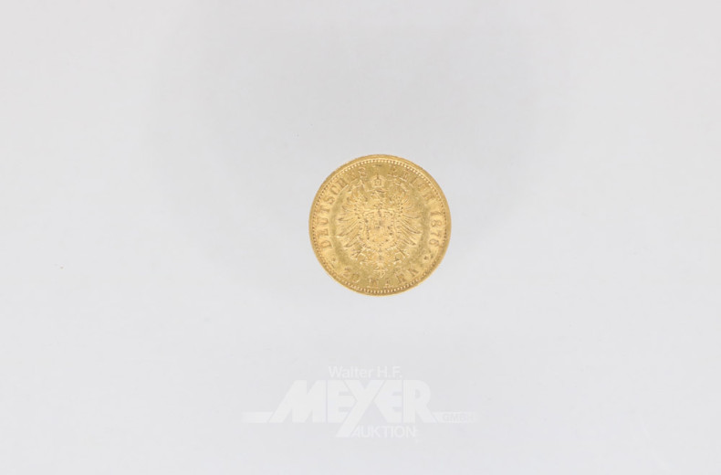 Goldmünze 20 Mark, Deutsches Reich,