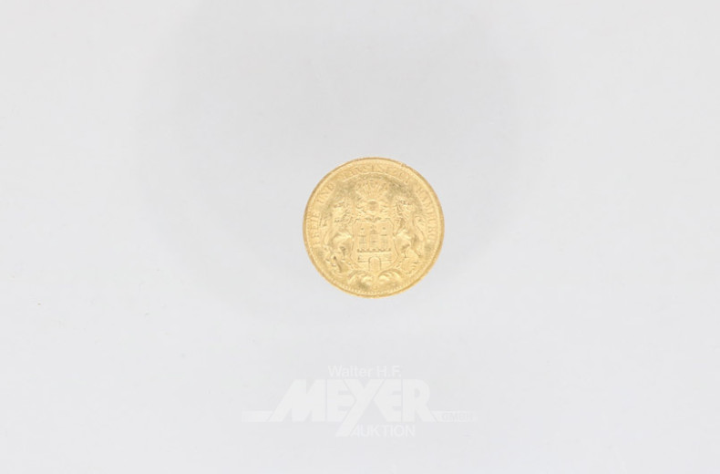 Goldmünze 20 Mark, Deutsches Reich,