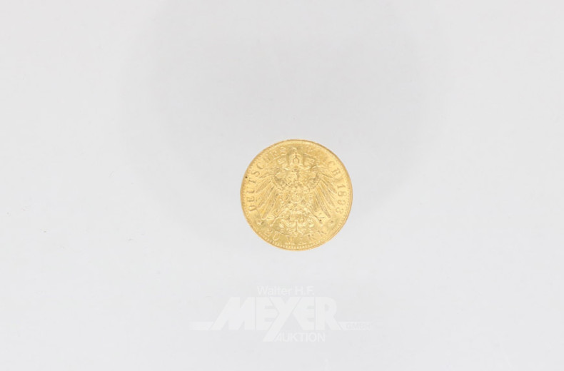 Goldmünze 20 Mark, Deutsches Reich,