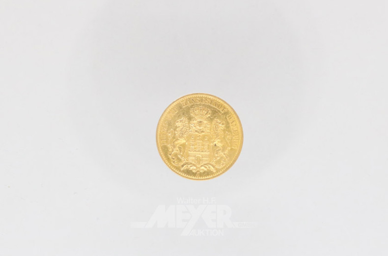 Goldmünze 20 Mark, Deutsches Reich,