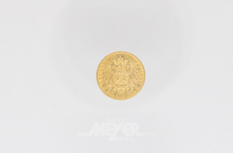 Goldmünze 20 Mark, Deutsches Reich,