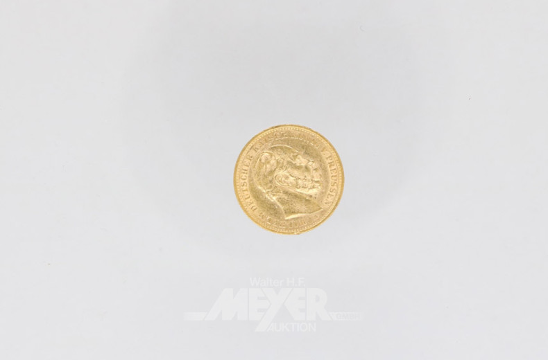 Goldmünze 20 Mark, Deutsches Reich,