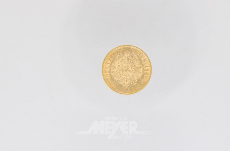 Goldmünze 20 Mark, Deutsches Reich,