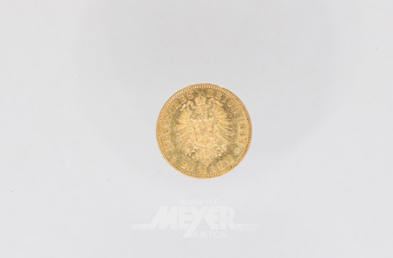 Goldmünze 20 Mark, Deutsches Reich,