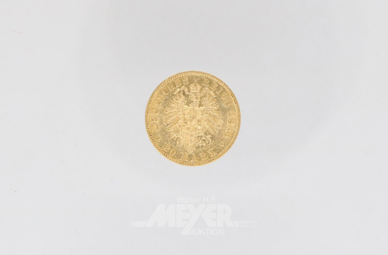 Goldmünze 20 Mark, Deutsches Reich,