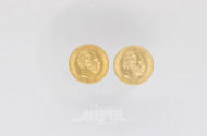 2 Goldmünzen 20 Mark, Deutsches Reich,